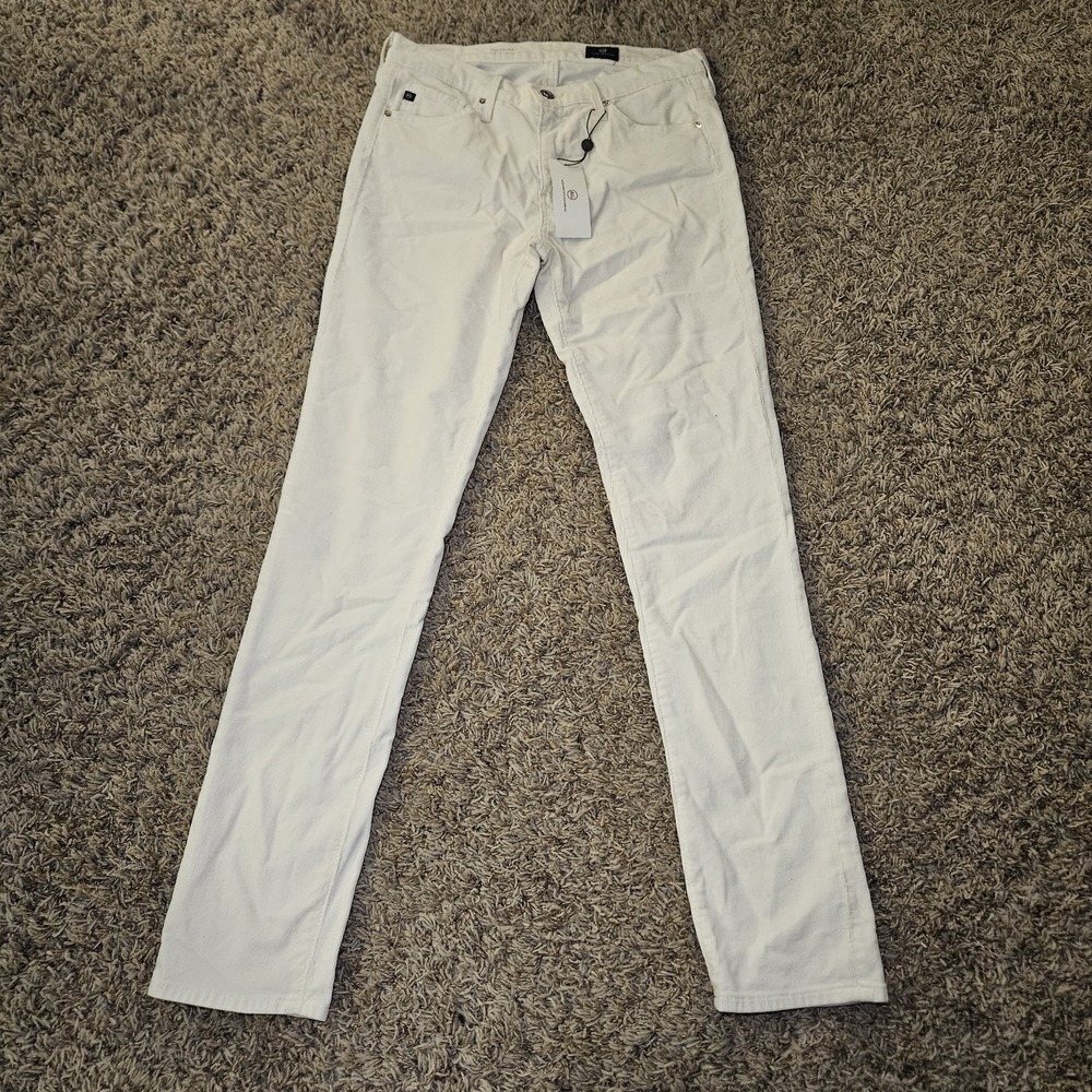 AG Adriano Goldschmied The Prima Mid Rise Cigarette Leg White Womens Size 27 NWT